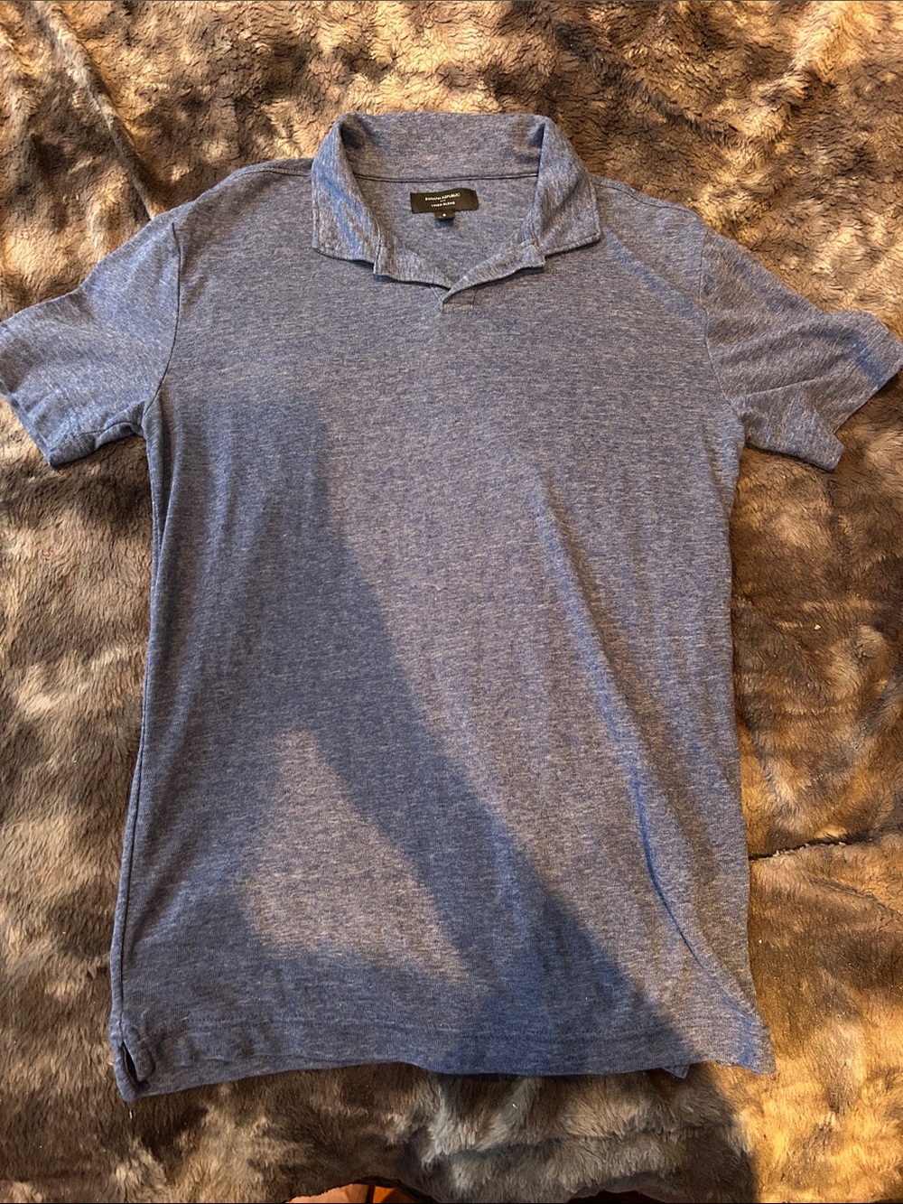 Banana Republic Casual Blue Heather Polo Shirt - S